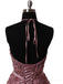 Halter Dusty Red See Through A line Lace Long Custom βραδινά φορέματα Prom, 17408