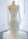 Long Off Shoulder Lace Mermaid Wedding Dresses, Cheap Wedding Gown, WD719