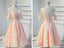 Manga curta Pêssego Laço Aberto de Volta do Baile Vestidos de Baile, Acessível, de Festa Curto Vestidos de Baile, Regresso a casa Perfeita Vestidos, CM297