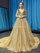 V λαιμό Ruffles Πράσινη Sequin Long Evening Prom Φορέματα, Βραδινά Κόμμα Prom Φορέματα, 12244