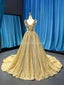 V λαιμό Ruffles Πράσινη Sequin Long Evening Prom Φορέματα, Βραδινά Κόμμα Prom Φορέματα, 12244