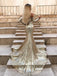 Sparkly Gold Sequin Long Slein Mermaid Evening Prom Dresses, Cheap Custom Sweet 16 Φορέματα, 18539