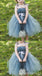 Dusty Bleu Pix Tutu Robes de Tulle Robes de Fille de Fleur, pas Cher Petite robe de Fille pour Mariage, FG046