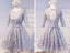 Manga de Modest Long vestidos de baile para os estudantes de regresso para casa cinzas, vestidos de baile para os estudantes partidários curtos disponíveis, vestidos de regresso para casa perfeitos, CM300