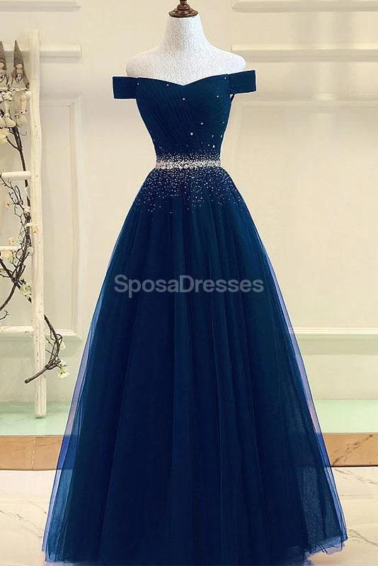 Off Shoulder Rhinestone Beaded Red Long Evening Prom Dresses, Evening Party Prom Dresses, 12317