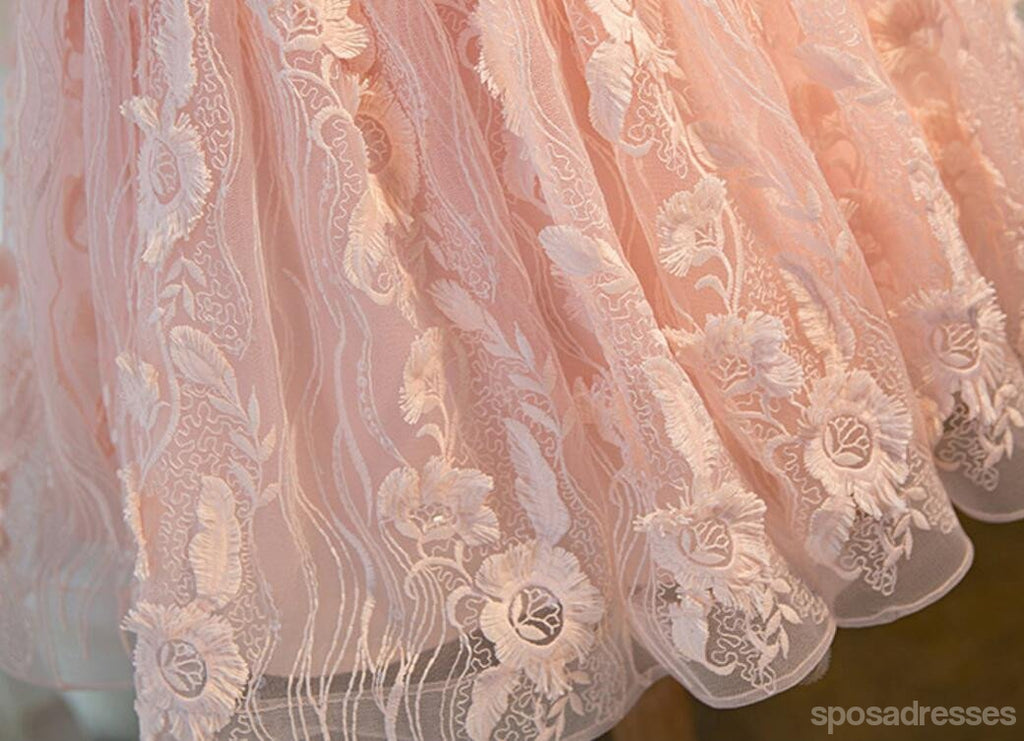 Peach Lace Short Peach Cute Homecoming Prom Dresses, Affordable Short Party Prom Dresses, Perfect Homecoming Dresses, CM302