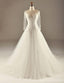 Manches longues taille empire dentelle robes de mariée en perles, robes de mariée sur mesure, robes de mariée de mariage pas cher, WD226