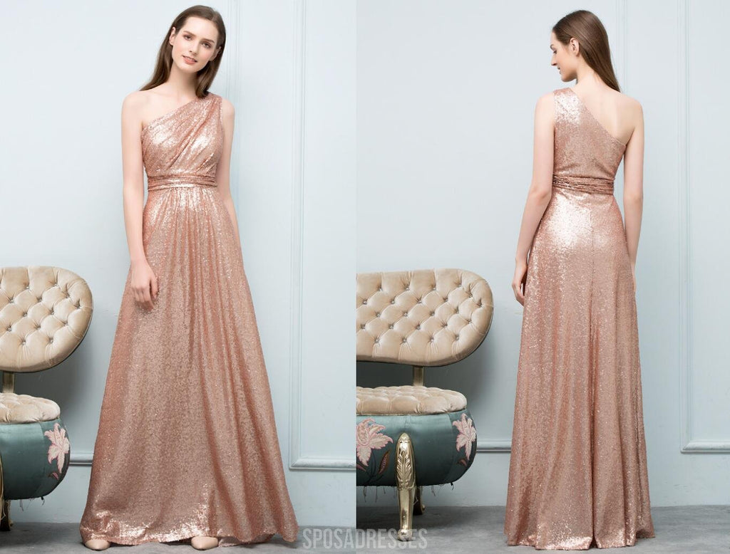Φτηνές Sparkly Μήκος Πατωμάτων που δεν Ταιριάζουν Χρυσό Πούλιες Φορέματα Παράνυμφων σε απευθείας Σύνδεση, WG547
