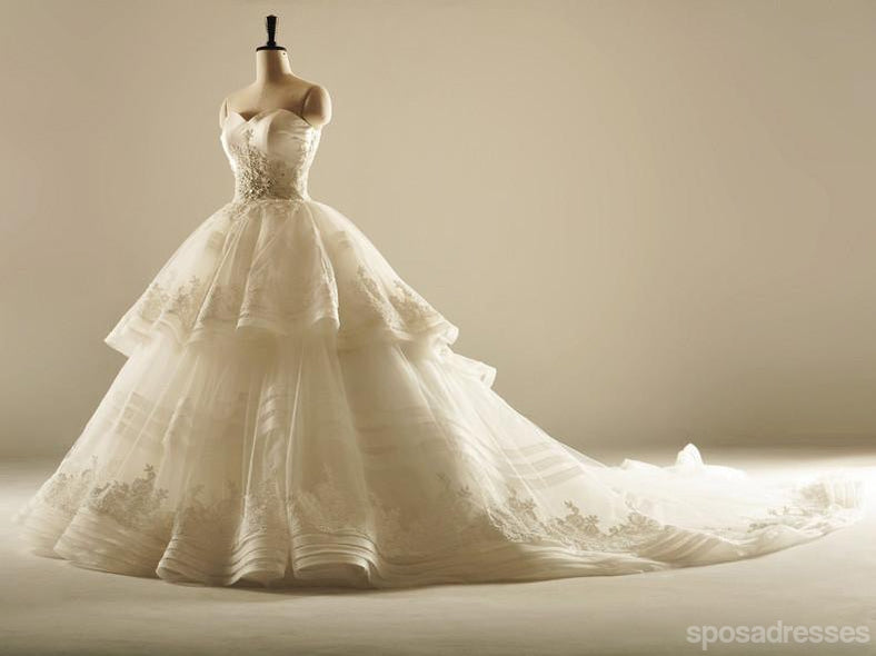 Grand Décolleté en Dentelle Ourlet de la Jupe Longue Robes de Mariée, des Robes de Mariée, la Mariée à prix Abordable Robes de Mariée, WD229