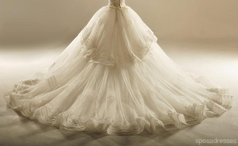 Grand Décolleté en Dentelle Ourlet de la Jupe Longue Robes de Mariée, des Robes de Mariée, la Mariée à prix Abordable Robes de Mariée, WD229