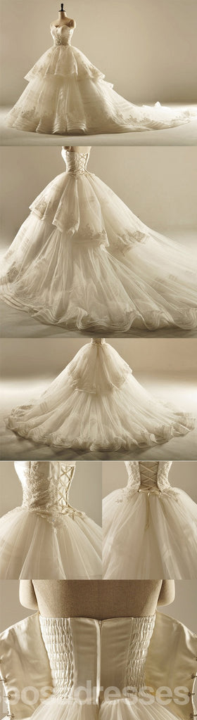 Grand Décolleté en Dentelle Ourlet de la Jupe Longue Robes de Mariée, des Robes de Mariée, la Mariée à prix Abordable Robes de Mariée, WD229