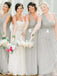 Convertible Soft Tulle Sage Green Long Φορέματα παράνυμφων Online, WG607