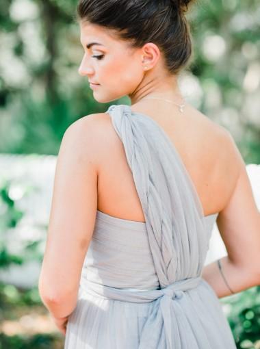 Convertible Soft Tulle Sage Green Long Φορέματα παράνυμφων Online, WG607