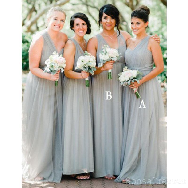 Convertible Soft Tulle Sage Green Long Φορέματα παράνυμφων Online, WG607
