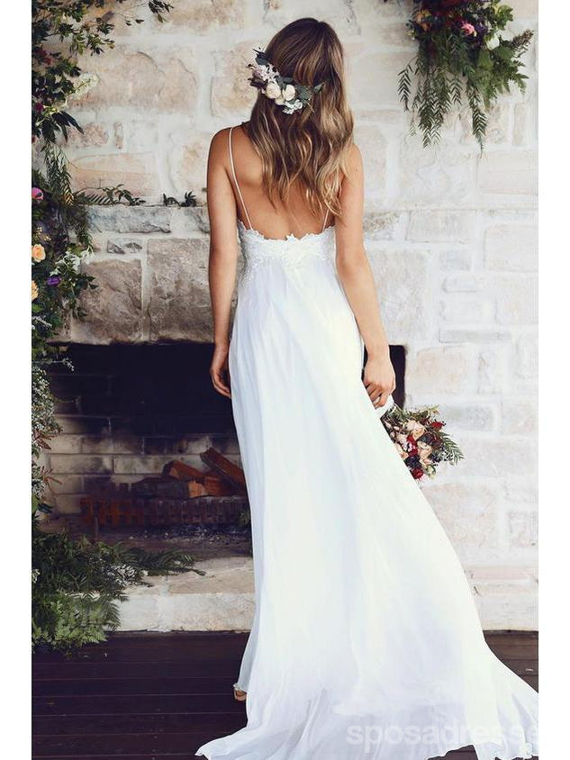 Προκλητικά Backless Μοναδικό Casual Φθηνή Παραλία Γάμο Φορέματα, WD311