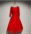 Modesto de Manga Longa Vermelha de Laço Bonito Baile Vestidos de Baile, Acessível, de Festa Curto Vestidos de Baile, Regresso a casa Perfeita Vestidos, CM310