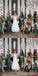 Mismatched Emerald Green Mermaid Long Bridesmaid Dresses,WG1455