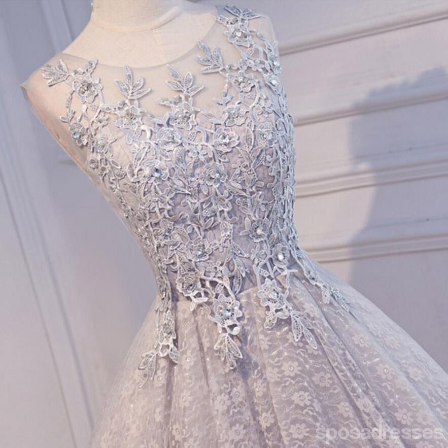 Parte de Trás aberta Decote Colher Gary Laço Ver Através de Baile Vestidos de Baile, Acessível, de Festa Curto Vestidos de Baile, Regresso a casa Perfeita Vestidos, CM272