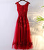 Red Lace Round Neckline Short Homecoming Prom Dresses, Affordable Corset Back Short Party Prom Dresses, Perfect Homecoming Dresses, CM245