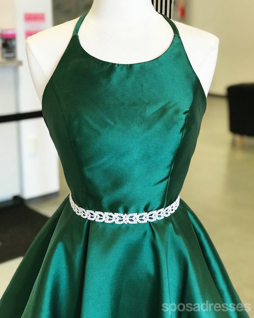 Sexy vert émeraude dos nu simples courtes robes de bal pas cher moins de 100, CM575