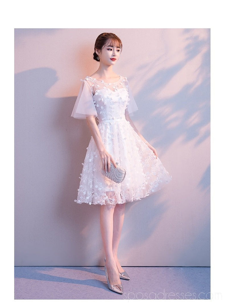 Sweet Off White Lace Φθηνά Homecoming Φορέματα Online, Φθηνά Κοντά Φορέματα Prom, CM775