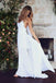 Spahgetti attache V fente de côté de cou les robes de mariée de plage simples, WD327