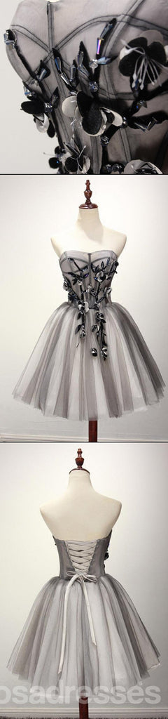 2017 sin Tirantes de Tul vestido Corto Regreso a casa vestidos de fiesta, Vestidos de Fiesta Corto Vestidos de Baile, Vestidos de Graduación, CM201