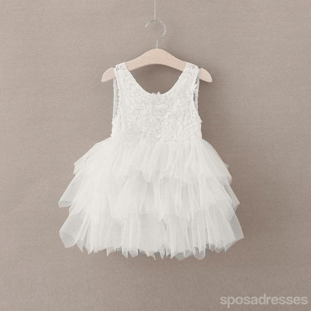 Scoop Neckline Lake Top Tulle Popular Tulle Flower Girls Dresses, Cheap Little Girl Dresses, FG018