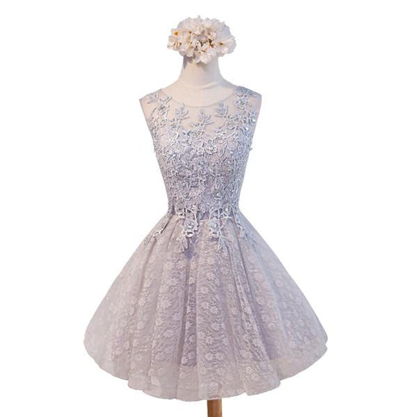 Parte de Trás aberta Decote Colher Gary Laço Ver Através de Baile Vestidos de Baile, Acessível, de Festa Curto Vestidos de Baile, Regresso a casa Perfeita Vestidos, CM272