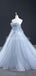 Scoop Grey Beaded Long Evening Prom Dresses, Evening Party Prom Dresses, 12252