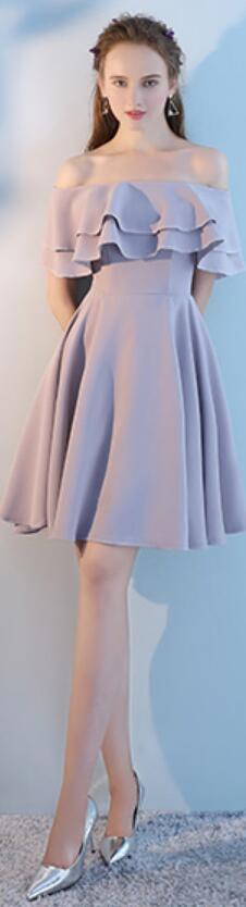 Cheap Gray Short Mismatched Simple Short Bridesmaid Dresses en ligne, WG506