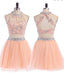 2016 Sexy Two pièces Peach lace robes de bal de retour à la maison, CM0004