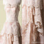 Vantage cor-de-Rosa Lace Querida Estilo Clássico Longo de Uma linha-Festa de Casamento Vestidos, WD0066