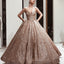 Gold Sequin Ball Gown Sparkly Long Evening Prom Φορέματα, Βραδινά Πάρτι Στρώματα, 18619