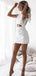 Κοντά Μανίκια Από Λευκό Lace Short Homecoming Φορέματα Σε Απευθείας Σύνδεση, Φθηνά Σύντομες Φορέματα Prom, CM841