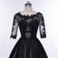 Sexy Backless Long Sleeve Black See Through Lace Beaded Long Evening Prom Dresses, Popular Cheap Long 2018 Party Prom Dresses, 17229
