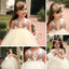 Robes de demoiselle d'honneur en dentelle de tulle ivoire avec des fleurs en satin, belles robes mignonnes de tutu, FG019