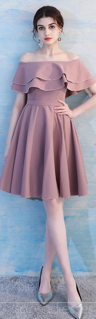 Dusty Pink Short Misapparié Simple Cheap Bridesmaid Dresses Online, WG510