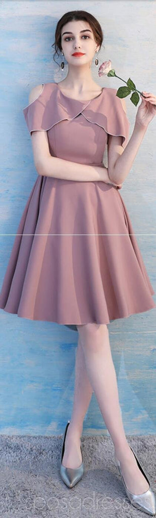 Dusty Pink Short Misapparié Simple Cheap Bridesmaid Dresses Online, WG510