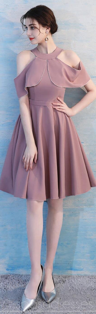 Dusty Pink Short Misapparié Simple Cheap Bridesmaid Dresses Online, WG510