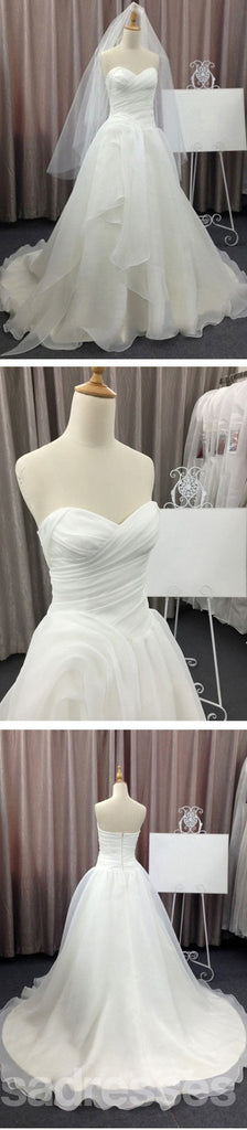 Simples, Elegante Querida de Casamento Branco de Chiffon Vestidos de Festa, Vestido de Noiva Barato, WD0077