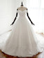 Off Shoulder Sweetheart A-line Lace Long Custom Φθηνά Γαμήλια Νυφικά, WD299