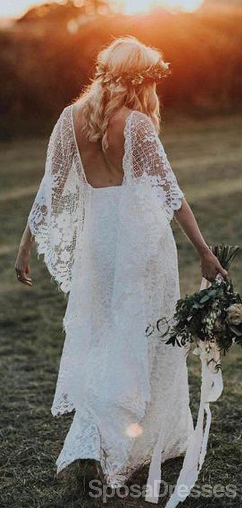 Sirène de lacet de fente de côté dos nu robes de mariée bon marché robes de noce uniques en ligne, bon marché, WD588