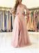Sexy Split Blush Pink Long Sleeve Lake Evening Prom Dresses, Sexy Party Prom Dresses, 17141