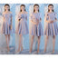 Cheap Gray Short Mismatched Simple Short Bridesmaid Dresses en ligne, WG506