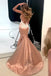 Σέξι V Neck Backless Γοργόνων Δαντελλών Μακριά Φορέματα Prom Βραδιού, 17520