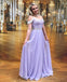 Lilás Off Ombro Chiffon Laço Frisado Longa Noite Vestidos de Baile, 17521