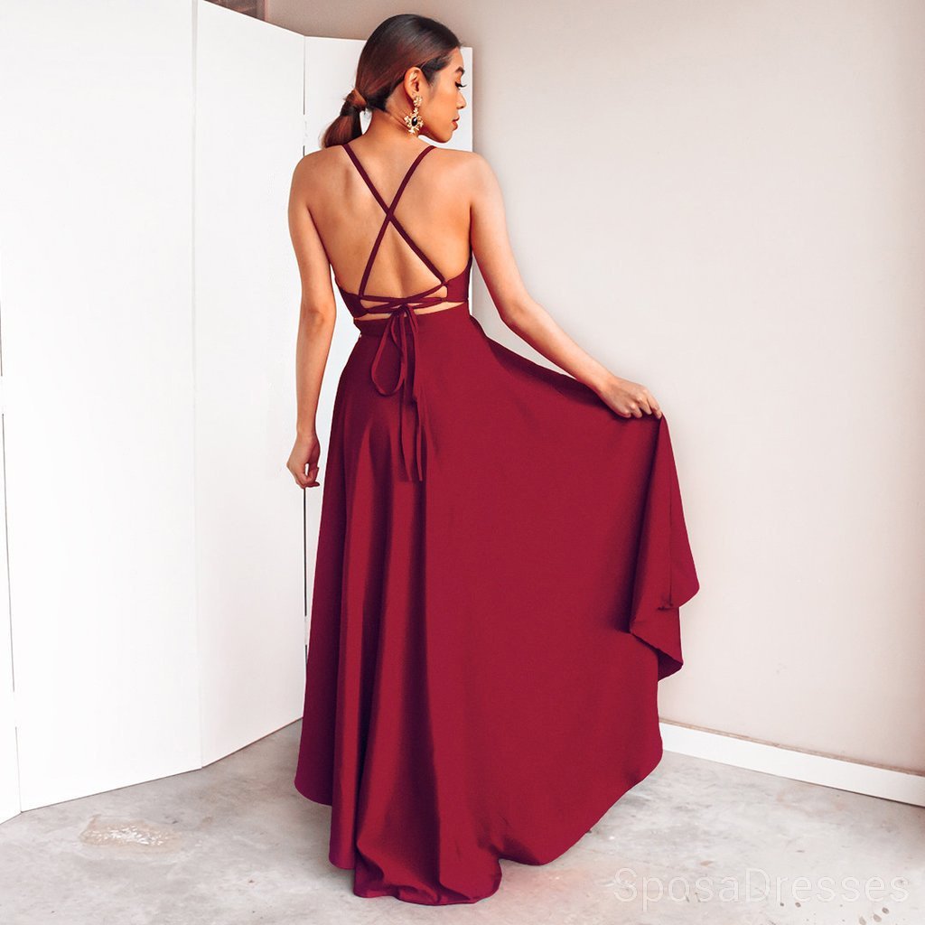 Σέξι απλό υψηλό χαμηλό backless βράδυ prom φορέματα, φτηνά custom γλυκό 16 φορέματα, 18490