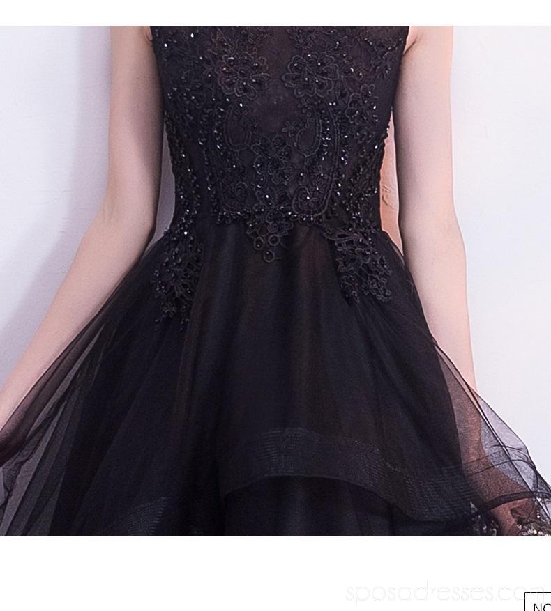 Robes de bal en dentelle noire à manches longues et à bas prix