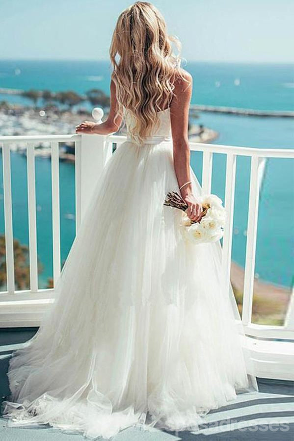 Bretelles spaghetti chérie simples robes de mariée de mariage longues personnalisées bon marché, WD288